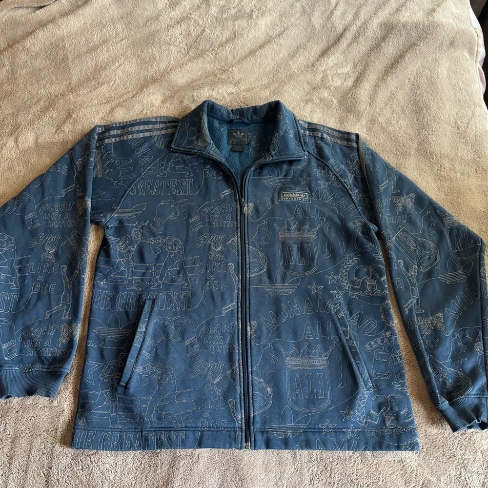 Adidas Muhammad Ali embroidered zip-up jacket